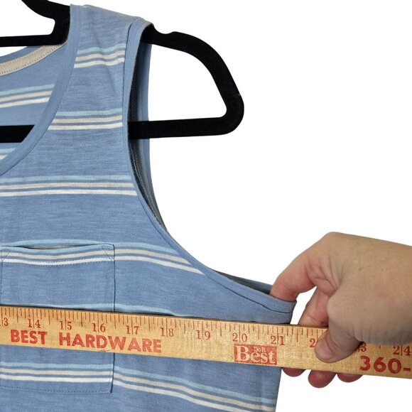 Patagonia Womens Striped Organic Cotton & Recycled Polyester Tank Top Blue/White - Picture 7 of 10